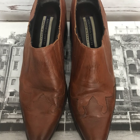 Amanda Smith Shoes - Vintage Western Style Half Boots Size 9.5